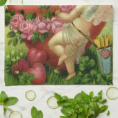  Victoriaans Valentijnsdag Angels Heart Roos Theedoek (Gevouwen)