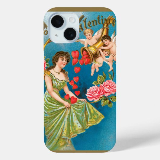 Victoriaans Valentijnsdag Angels & Hearts Case-Mate iPhone Case (Achterkant)