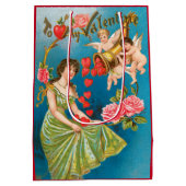  Victoriaans Valentijnsdag Angels & Hearts Medium Cadeauzakje (Achterkant)