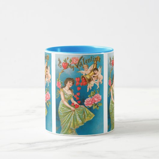  Victoriaans Valentijnsdag Angels & Hearts Mok (Midden)