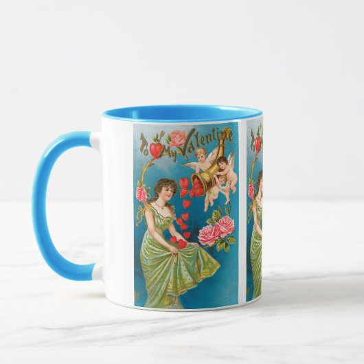  Victoriaans Valentijnsdag Angels & Hearts Mok (Links)