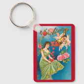  Victoriaans Valentijnsdag Angels & Hearts Sleutelhanger (Voorkant)