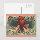  Victoriaans Valentijnsdag Angels in de hemel Feestdagenkaart (Voorkant / Achterkant)