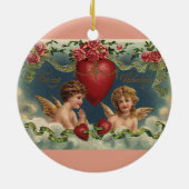  Victoriaans Valentijnsdag Angels in de hemel Keramisch Ornament (Achterkant)