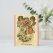 Victoriaans Valentijnsdag, Angels Rozen Feestdagenkaart (Staand voorkant)