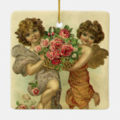  Victoriaans Valentijnsdag, Angels Rozen Keramisch Ornament (Achterkant)