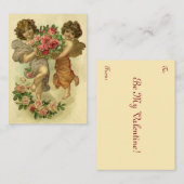  Victoriaans Valentijnsdag, Angels Rozen Notitiekaartje (Voorkant / Achterkant)