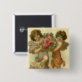  Victoriaans Valentijnsdag, Angels Rozen Vierkante Button 5,1 Cm (Voorkant /achterkant)