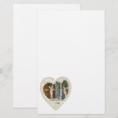 Victoriaans Valentijnsdag,  Angels w Letter Briefpapier (Voorkant / Achterkant)