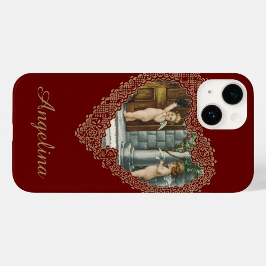 Victoriaans Valentijnsdag,  Angels w Letter Case-Mate iPhone Case (Achterkant (horizontaal))