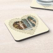 Victoriaans Valentijnsdag,  Angels w Letter Drankjes Onderzetter (Linkerzijde)