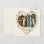 Victoriaans Valentijnsdag,  Angels w Letter Feestdagenkaart (Voorkant / Achterkant)