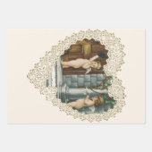 Victoriaans Valentijnsdag,  Angels w Letter Inpakpapier Vel (Voorkant 3)