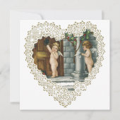 Victoriaans Valentijnsdag,  Angels w Letter Kaart (Voorkant)