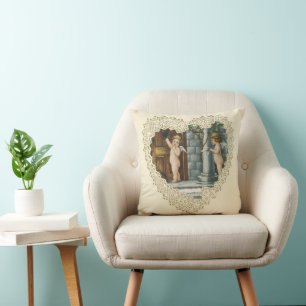 Victoriaans Valentijnsdag,  Angels w Letter Kussen