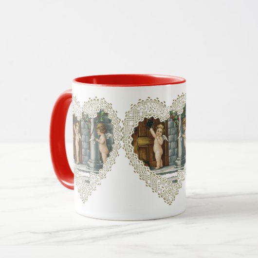 Victoriaans Valentijnsdag,  Angels w Letter Mok (Voorkant links)