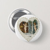 Victoriaans Valentijnsdag, Angels w Letter Ronde Button 5,7 Cm (Voorkant /achterkant)