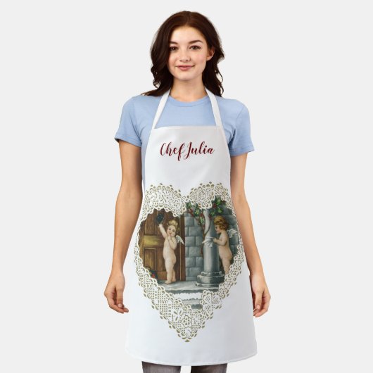 Victoriaans Valentijnsdag, Angels w Letter Schort (Gedragen)