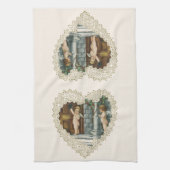 Victoriaans Valentijnsdag,  Angels w Letter Theedoek (Verticaal)