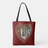Victoriaans Valentijnsdag,  Angels w Letter Tote Bag (Achterkant)