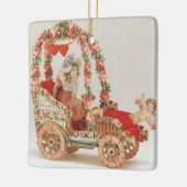  Victoriaans Valentijnsdag, auto met bloemen Keramisch Ornament (Links)