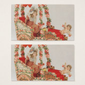  Victoriaans Valentijnsdag, auto met bloemen Visitekaartje (Voorkant /achterkant)