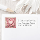 Victoriaans Valentijnsdag Bloemenhart Etiket (Insitu)