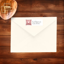 Victoriaans Valentijnsdag Bloemenhart Etiket