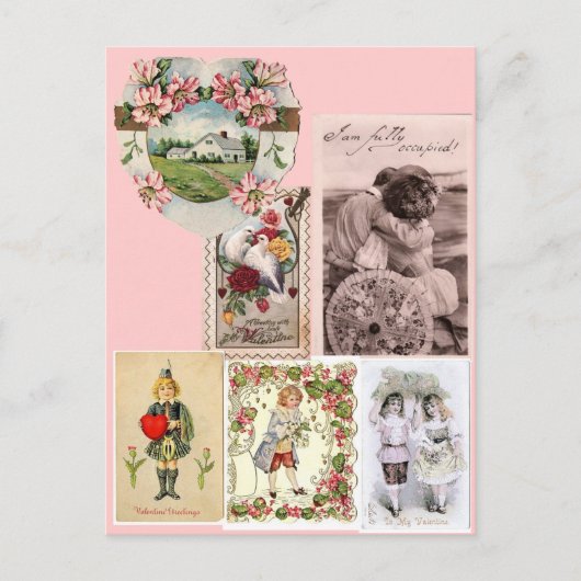 Victoriaans Valentijnsdag Briefkaart (Voorkant)