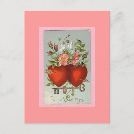 Victoriaans Valentijnsdag Briefkaart (Voorkant)