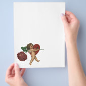  Victoriaans Valentijnsdag Cherub en Roos Flyer (Hand)