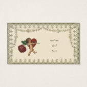Victoriaans Valentijnsdag Cherub en Roos Visitekaartjes (Achterkant)