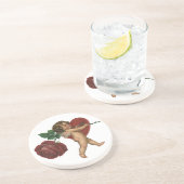  Victoriaans Valentijnsdag Cherub en Roos Zandsteen Onderzetter (Zijkant)