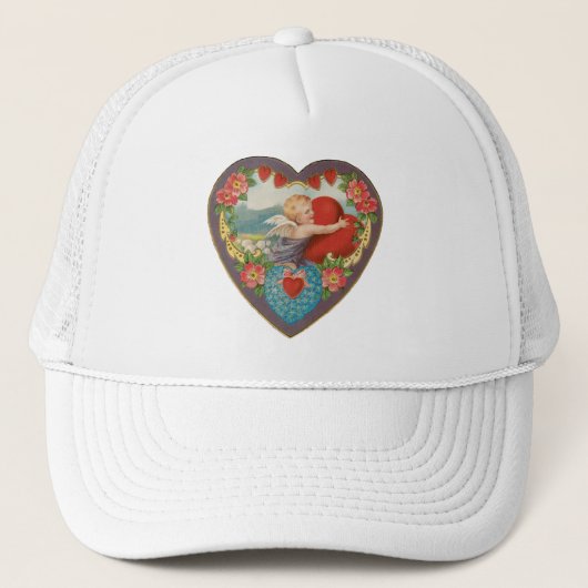 Victoriaans Valentijnsdag Cherub Hearts Trucker Pet (Voorkant)