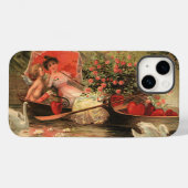 Victoriaans Valentijnsdag Cherub met hart Case-Mate iPhone Case (Achterkant (horizontaal))