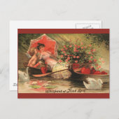  Victoriaans Valentijnsdag Cherub met hart Feestdagenkaart (Voorkant / Achterkant)