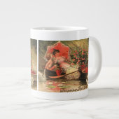  Victoriaans Valentijnsdag Cherub met hart Grote Koffiekop (Voorkant rechts)