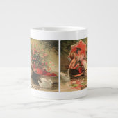  Victoriaans Valentijnsdag Cherub met hart Grote Koffiekop (Voorkant)