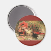  Victoriaans Valentijnsdag Cherub met hart Magneet (Voorkant / Achterkant)