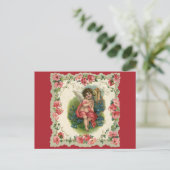  Victoriaans Valentijnsdag Cherub telefonisch Feestdagenkaart (Staand voorkant)