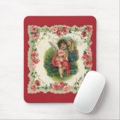  Victoriaans Valentijnsdag Cherub telefonisch Muismat (Met muis)