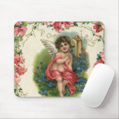  Victoriaans Valentijnsdag Cherub telefonisch Muismat (Met muis)