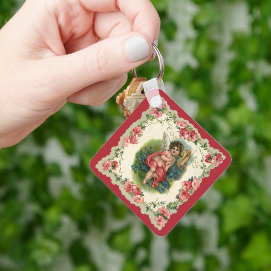  Victoriaans Valentijnsdag Cherub telefonisch Sleutelhanger (Hand)