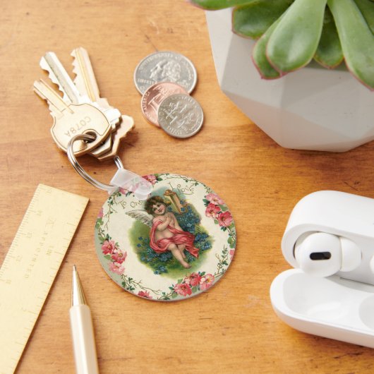  Victoriaans Valentijnsdag Cherub telefonisch Sleutelhanger (Bureau)