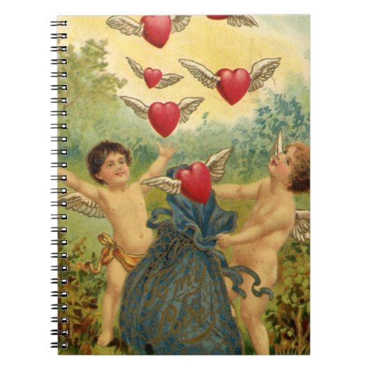  Victoriaans Valentijnsdag, Cherubs Hearts Notitieboek (Voorkant)
