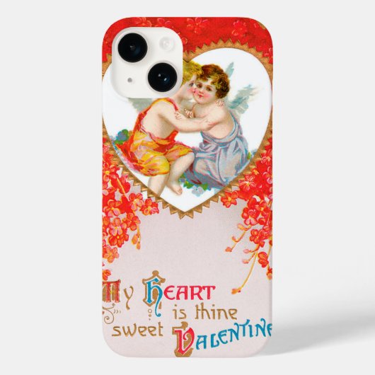  Victoriaans Valentijnsdag, Cherubs in Heart Case-Mate iPhone Case (Achterkant)