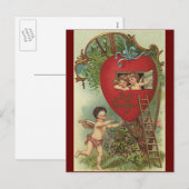  Victoriaans Valentijnsdag Cherubs Treehouse Feestdagenkaart (Voorkant / Achterkant)