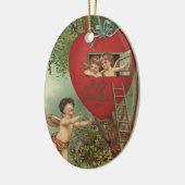  Victoriaans Valentijnsdag Cherubs Treehouse Keramisch Ornament (Links)