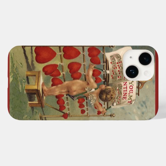 Victoriaans Valentijnsdag, Cupid en Harten Case-Mate iPhone Case (Achterkant (horizontaal))