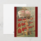  Victoriaans Valentijnsdag, Cupid en Harten Feestdagenkaart (Voorkant / Achterkant)